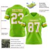 Custom Neon Green White-Gold Authentic Football Jersey