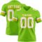 NeonGreen0337 Custom Neon Green White-Gold Authentic Football Jersey