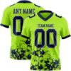 Custom Neon Green Navy-Gray 3D Pattern Splash Authentic Football Jersey