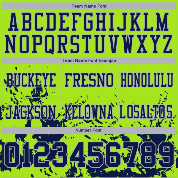 Custom Neon Green Navy-Gray 3D Pattern Splash Authentic Football Jersey