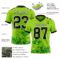 NeonGreen0339-2 Custom Neon Green Black Grass Green-White 3D Pattern Splash Authentic Football Jersey