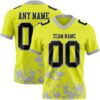 Custom Neon Yellow Black-Gray 3D Pattern Splash Authentic Football Jersey