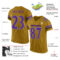 Custom Old Gold Purple-Black Mesh Authentic Football Jersey