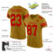 OldGold0011-1 Custom Old Gold Red Mesh Authentic Football Jersey