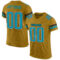 Custom Old Gold Teal-Black Mesh Authentic Football Jersey