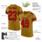 Custom Old Gold Red-Navy Mesh Authentic Football Jersey