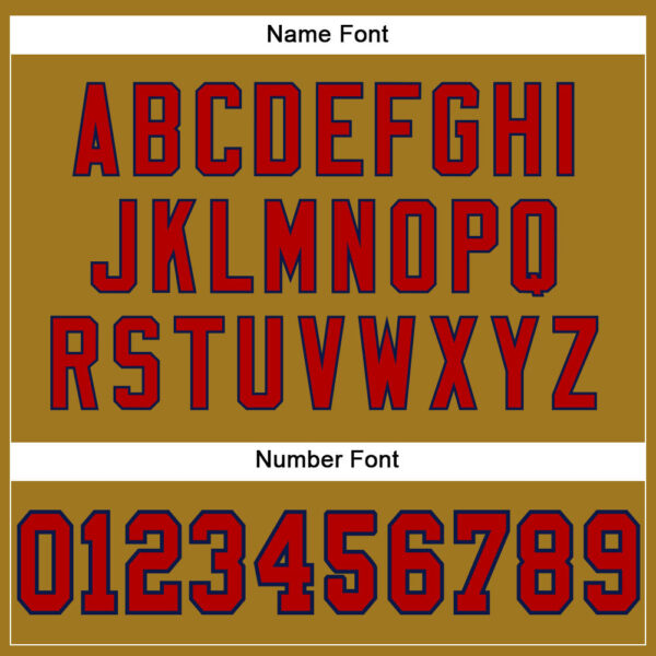 Custom Old Gold Red-Navy Mesh Authentic Football Jersey