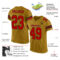 OldGold0019-1 Custom Old Gold Red-Black Mesh Authentic Football Jersey
