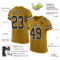 Custom Old Gold Black-White Mesh Authentic Football Jersey