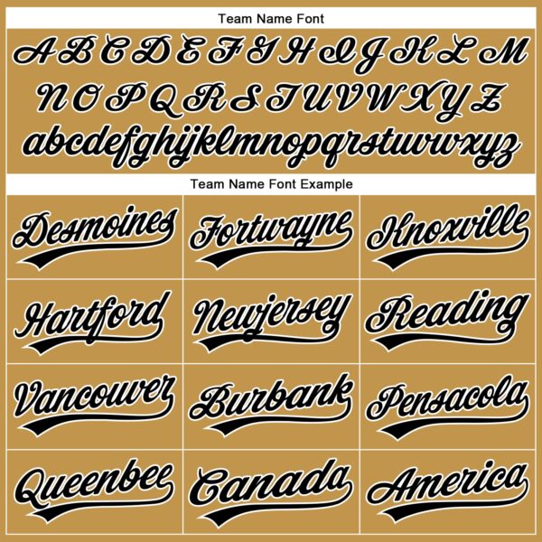 Custom Old Gold Black-White Authentic Baseball Jersey