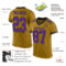 OldGold0053-1 Custom Old Gold Purple-Black Mesh Authentic Football Jersey