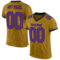 OldGold0053 Custom Old Gold Purple-Black Mesh Authentic Football Jersey