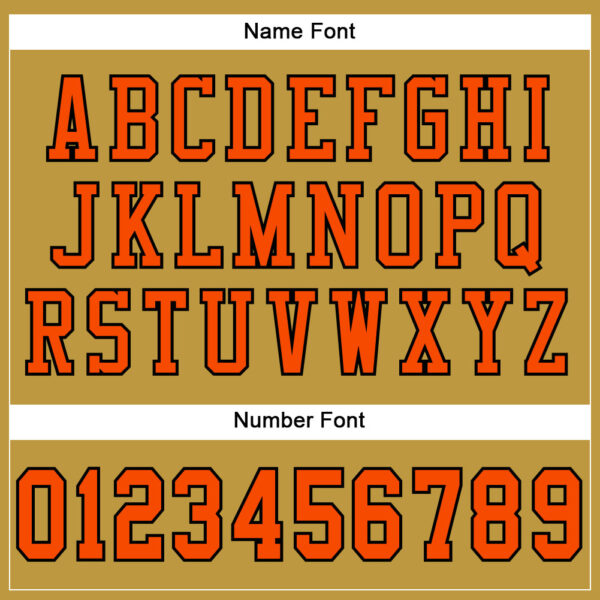 OldGold0056-3 Custom Old Gold Orange-Black Mesh Authentic Football Jersey