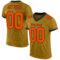 OldGold0056 Custom Old Gold Orange-Black Mesh Authentic Football Jersey