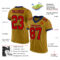 OldGold0058-1 Custom Old Gold Red-Navy Mesh Authentic Football Jersey