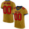 OldGold0058 Custom Old Gold Red-Navy Mesh Authentic Football Jersey