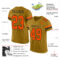 Custom Old Gold Orange-Black Mesh Authentic Football Jersey