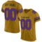 OldGold0064 Custom Old Gold Purple-Black Mesh Authentic Football Jersey