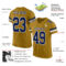 Custom Old Gold Navy-White Mesh Authentic Football Jersey