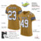 OldGold0066-1 Custom Old Gold White-Navy Mesh Authentic Football Jersey