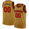 Custom Old Gold Red-Black Authentic Basketball Jersey