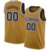 Custom Old Gold Navy-White Authentic Basketball Jersey