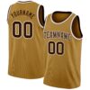 Custom Old Gold Brown-White Authentic Basketball Jersey