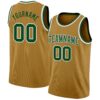 Custom Old Gold Green-White Authentic Basketball Jersey