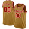 Custom Old Gold Red-White Authentic Basketball Jersey