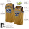 Custom Old Gold Royal-White Authentic Basketball Jersey