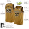 Custom Old Gold Black-White Authentic Basketball Jersey