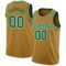 Custom Old Gold Kelly Green-White Authentic Basketball Jersey