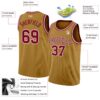 Custom Old Gold Maroon-White Authentic Basketball Jersey