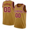Custom Old Gold Maroon-White Authentic Basketball Jersey