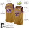 Custom Old Gold Purple-White Authentic Basketball Jersey