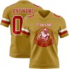 Custom Old Gold Red-White Authentic Football Jersey