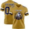 Custom Old Gold Navy-White Authentic Football Jersey