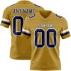 Custom Old Gold Navy-White Authentic Football Jersey
