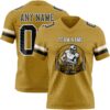 Custom Old Gold Black-White Authentic Football Jersey
