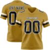Custom Old Gold Black-White Authentic Football Jersey