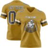 Custom Old Gold Steel Gray-White Authentic Football Jersey