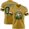 Custom Old Gold Green-White Authentic Football Jersey