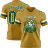 Custom Old Gold Kelly Green-White Authentic Football Jersey
