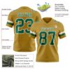 Custom Old Gold Kelly Green-White Authentic Football Jersey