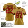 Custom Old Gold Red-Black Authentic Football Jersey