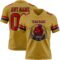 OldGold0172-1 Custom Old Gold Red-Navy Authentic Football Jersey