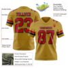 Custom Old Gold Red-Navy Authentic Football Jersey