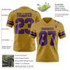 Custom Old Gold Purple-Black Authentic Football Jersey