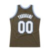 Custom Olive White-Light Blue Authentic Throwback Salute To Service Basketball Jersey