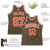 Custom Olive Orange-White Authentic Throwback Salute To Service  Basketball Jersey